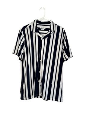 Porter & Ash Men's Kinetic Stretch BUtton-Up Stripe Shirt Size large